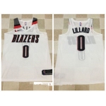Men's Portland Trail Blazers #0 Damian Lillard White 2017-2018 Nike Swingman Stitched NBA Jersey