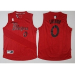 Men's Portland Trail Blazers #0 Damian Lillard adidas Red 2016 Christmas Day Stitched NBA Swingman Jersey