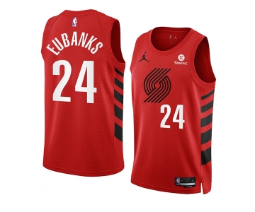 Men's Portland Trail Blazers #24 Drew Eubanks 2022-23 Red Statement Edition Swingman Stitched Basketball Jersey
