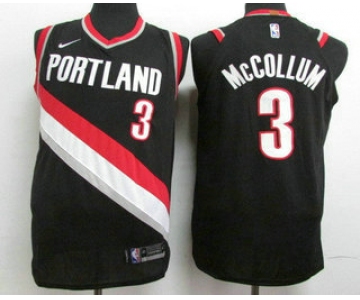 Men's Portland Trail Blazers #3 C.J. McCollum New Black 2017-2018 Nike Authentic Stitched NBA Jersey