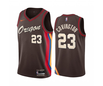 Nike Blazers #23 Robert Covington Chocolate NBA Swingman 2020-21 City Edition Jersey