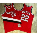 Portland Trail Blazers #22 Clyde Drexler Red 1983-84 Hardwood Classics Soul AU Throwback Jersey
