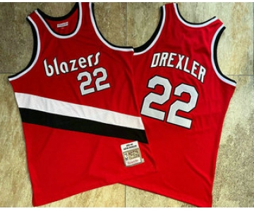 Portland Trail Blazers #22 Clyde Drexler Red 1983-84 Hardwood Classics Soul AU Throwback Jersey