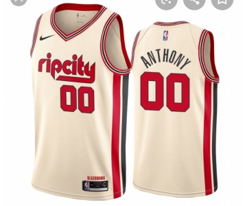 Size XXXL Blazers #00 Carmelo Anthony Cream Basketball Swingman City Edition 2019-20 Jersey