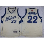 Men's Minnesota Timberwolves #22 Andrew Wiggins Revolution 30 Swingman 2015 Christmas Day Cream Jersey