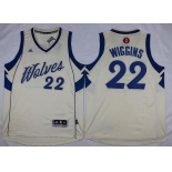 Men's Minnesota Timberwolves #22 Andrew Wiggins Revolution 30 Swingman 2015 Christmas Day Cream Jersey