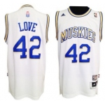 Minnesota Muskies #42 Kevin Love ABA Hardwood Classic Swingman White Jersey