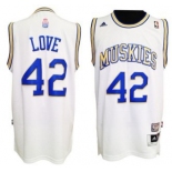 Minnesota Muskies #42 Kevin Love ABA Hardwood Classic Swingman White Jersey