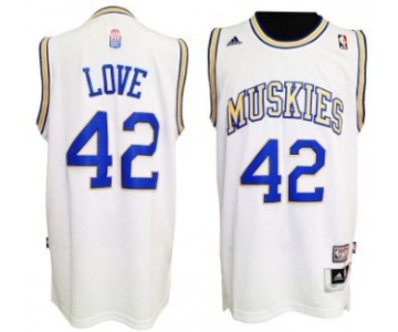 Minnesota Muskies #42 Kevin Love ABA Hardwood Classic Swingman White Jersey