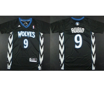 Minnesota Timberwolves #9 Ricky Rubio Revolution 30 Swingman 2014 Black Jersey