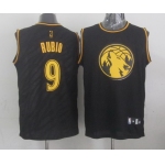 Minnesota Timberwolves #9 Ricky Rubio Revolution 30 Swingman 2014 Black With Gold Jersey