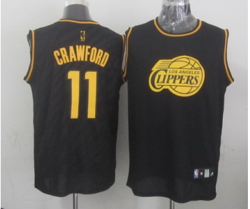 Los Angeles Clippers #11 Jamal Crawford Revolution 30 Swingman 2014 Black With Gold Jersey
