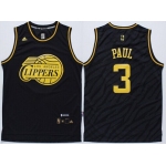 Los Angeles Clippers #3 Chris Paul Revolution 30 Swingman 2014 Black With Gold Jersey