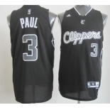 Los Angeles Clippers #3 Chris Paul Revolution 30 Swingman All Black With White Jersey