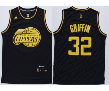 Los Angeles Clippers #32 Blake Griffin Revolution 30 Swingman 2014 Black With Gold Jersey