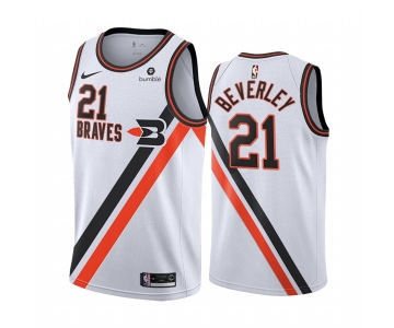 Nike Clippers #21 Patrick Beverley White2019-20 Classic Edition Stitched NBA Jersey