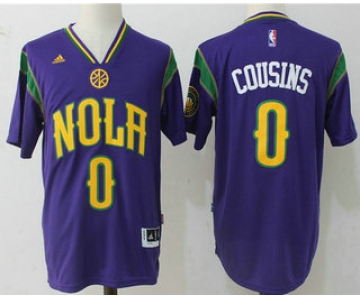 Men's New Orleans Pelicans #0 DeMarcus Cousins Revolution 30 Swingman 2017 Purple Short-Sleeved Jersey