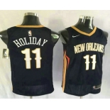 Men's New Orleans Pelicans #11 Jrue Holiday New Navy Blue 2017-2018 Nike Swingman Stitched NBA Jersey