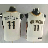Men's New Orleans Pelicans #11 Jrue Holiday New White 2017-2018 Nike Swingman Stitched NBA Jersey