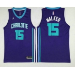 Men's New Orleans Pelicans #15 Kemba Walker Purple 2017-2018 Jordan Swingman Stitched NBA Jersey