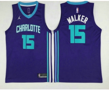 Men's New Orleans Pelicans #15 Kemba Walker Purple 2017-2018 Jordan Swingman Stitched NBA Jersey