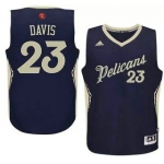 Men's New Orleans Pelicans #23 Anthony Davis Revolution 30 Swingman 2015 Christmas Day Navy Blue Jersey