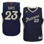 Men's New Orleans Pelicans #23 Anthony Davis Revolution 30 Swingman 2015 Christmas Day Navy Blue Jersey