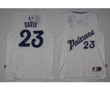 Men's New Orleans Pelicans #23 Anthony Davis adidas White 2016 Christmas Day Stitched NBA Swingman Jersey