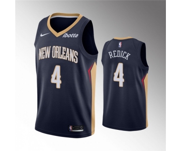 Men's New Orleans Pelicans #4 J.J. Redick Navy Icon Edition Stitched Jersey
