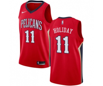 Nike New Orleans Pelicans #11 Jrue Holiday Red NBA Swingman Statement Edition Jersey
