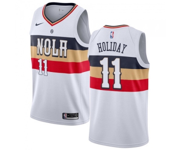 Nike Pelicans #11 Jrue Holiday White NBA Swingman Earned Edition Jersey