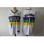 Pelicans 1 Zion Williamson White City Edition Nike Swingman Jersey