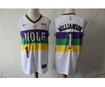 Pelicans 1 Zion Williamson White City Edition Nike Swingman Jersey