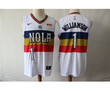 Pelicans 1 Zion Williamson White Earned Edition Nike Swingman Jersey