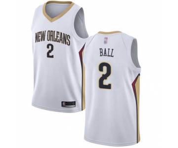 Pelicans #2 Lonzo Ball White Basketball Swingman Association Edition Jersey
