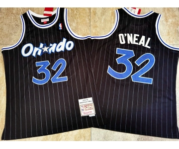 Orlando Magic #32 Shaquille O'neal 1994-95 Black Hardwood Classics Soul AU Throwback Jersey