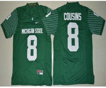 Men's Michigan State Spartans #8 Kirk Cousins Green Limited Stitched College Football 2016 Nike NCAA Jersey
