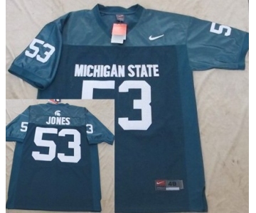 Michigan State Spartans #53 Greg Jones Green Jersey