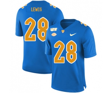 Pittsburgh Panthers 28 Dion Lewis Blue 150th Anniversary Patch Nike College Football Jersey