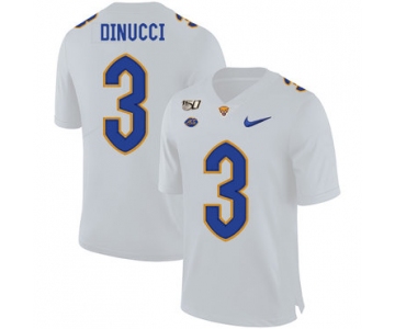 Pittsburgh Panthers 3 Ben DiNucci White 150th Anniversary Patch Nike College Football Jersey