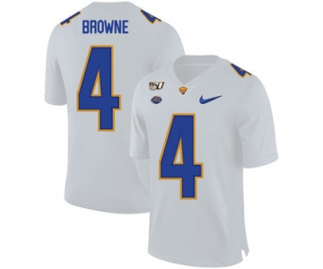 Pittsburgh Panthers 4 Max Browne White 150th Anniversary Patch Nike College Football Jersey