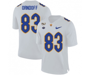 Pittsburgh Panthers 83 Scott Orndoff White 150th Anniversary Patch Nike College Football Jersey