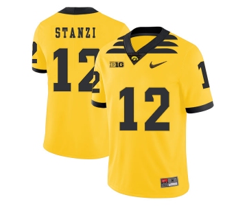Iowa Hawkeyes 12 Ricky Stanzi Yellow College Football Jersey