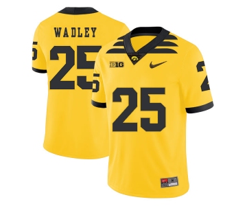 Iowa Hawkeyes 25 Akrum Wadley Yellow College Football Jersey