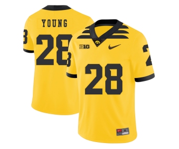 Iowa Hawkeyes 28 Toren Young Yellow College Football Jersey