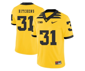 Iowa Hawkeyes 31 Anthony Hitchens Yellow College Football Jersey