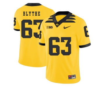 Iowa Hawkeyes 63 Austin Blythe Yellow College Football Jersey