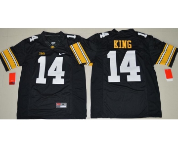 Men's Iowa Hawkeyes #14 Desmond King Black Limited Stitched College Football Nike NCAA Jersey