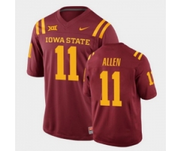 Men Iowa State Cyclones #11 Chase Allen College Football Cardinal Replica Jersey