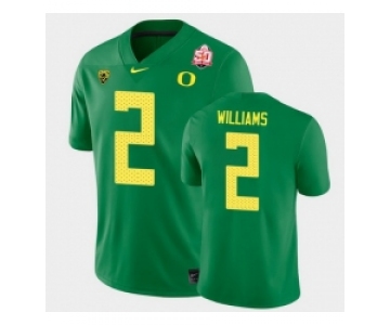 Men Oregon Ducks Devon Williams 2021 Fiesta Bowl Green Game Jersey 0A
